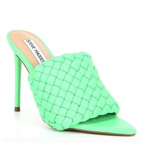 Steve Madden Shoes - Steve Madden Green Fateful Braided Heels Size 7.5